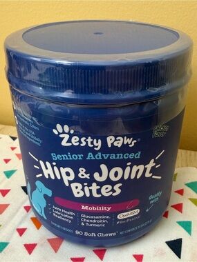 Zesty Paws Advanced Hip & Joint Mobility Bites for Dogs 90 Soft Chews EXP: 5/27